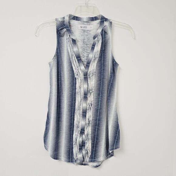 Carve Designs Top Small Womens Middleton Sleeveless Button Front Blue V-neck - Picture 1 of 10